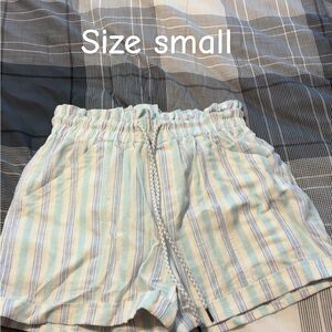 Striped Drawstring Shorts - Size Small